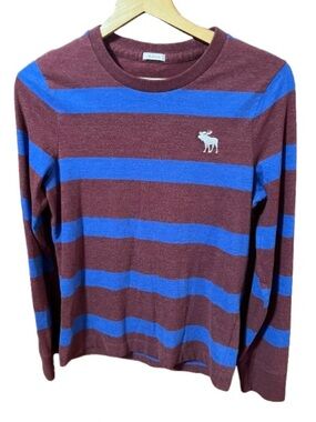Abercrombie & Fitch Rugby Striped Muscle Shirt with Embroidered Moose Size Small